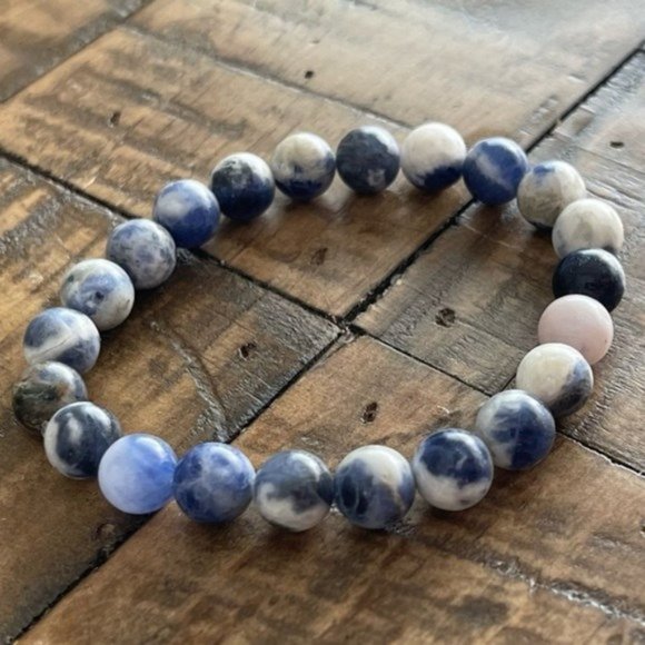 Sodalite 8mm Chakra Bead Bracelet - Picture 6 of 8